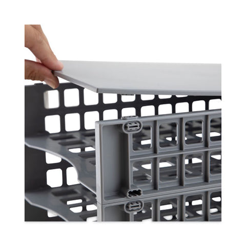 Snap Configurable Tray System, 12 Compartments, 22.75 X 9.75 X 13, Gray