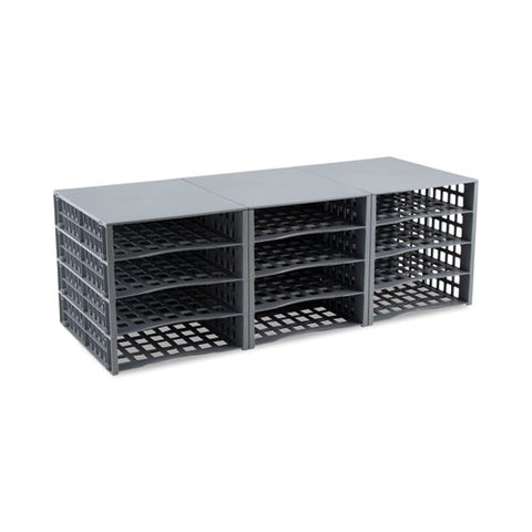 Snap Configurable Tray System, 12 Compartments, 22.75 X 9.75 X 13, Gray