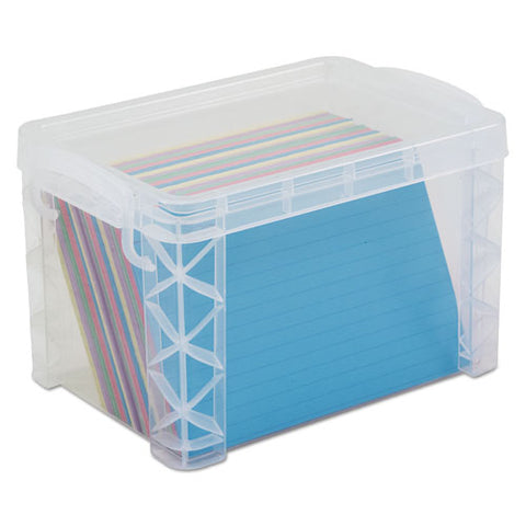 Super Stacker Storage Boxes, Holds 500 4 X 6 Cards, 7.25 X 5 X 4.75, Plastic, Clear