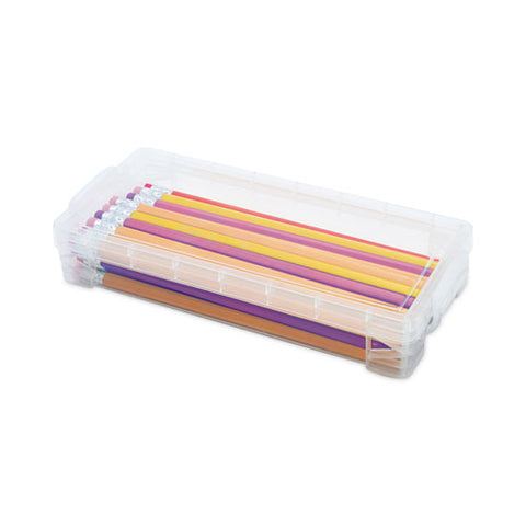 Super Stacker Pencil Box, 8.25" X 3.75" X 1.5", Clear