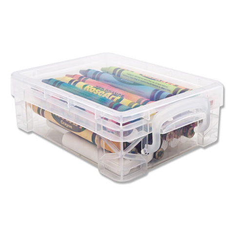 Super Stacker Crayon Box, 4.75" X 3.5" X 1.6", Clear