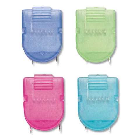 Wall Clips For Fabric Panels, 40 Sheet Capacity, Assorted Cool Colors, 4/pack