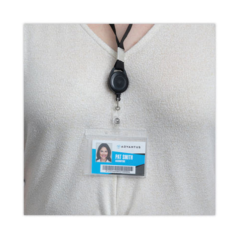 Frosted One-card Rigid Badge Holders, Horizontal, Frosted 3.68" X 2.75" Holder, 3.38" X 2.13" Insert, 25/box