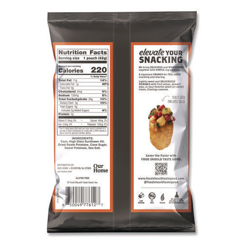 Tortilla Chips, Sweet Potato With Sea Salt, 1.5 Oz, 24/carton