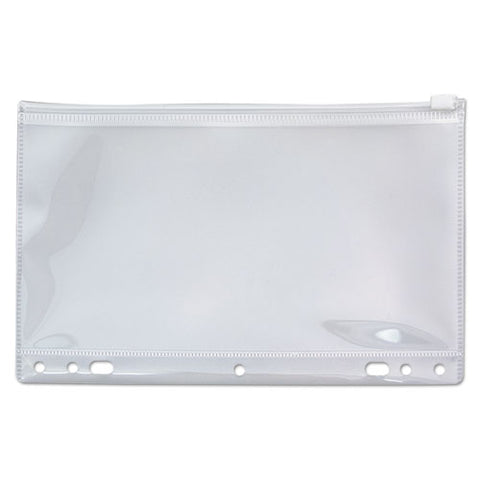 Zip-all Ring Binder Pocket, 2- To 7-hole Punched, 6" X 9.5", Clear