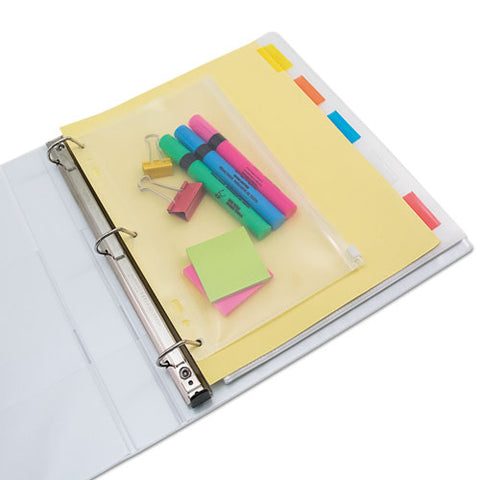 Zip-all Ring Binder Pocket, 2- To 7-hole Punched, 8.5" X 11", Clear