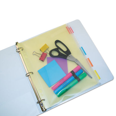 Zip-all Ring Binder Pocket, 2- To 7-hole Punched, 8.5" X 11", Clear