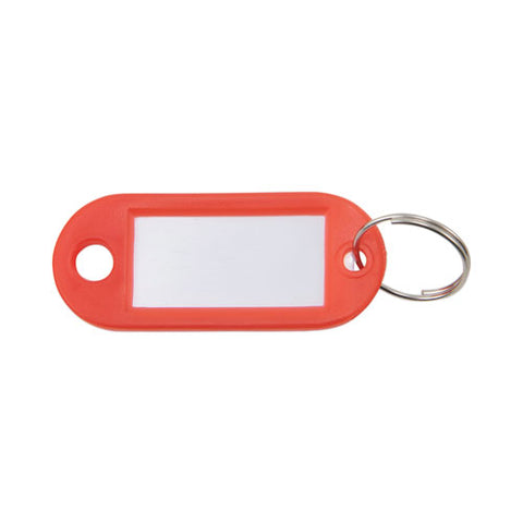 Key Tags Label Window, 0.88 X 0.19 X 2, Red, 6/pack