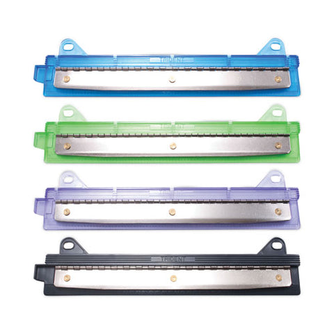 6-sheet Trident Binder Punch, Three-hole, 1/4" Holes, Assorted Colors