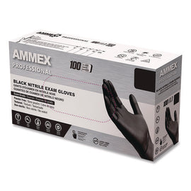 Nitrile Exam Gloves, Powder-free, Small, Black, 100/box