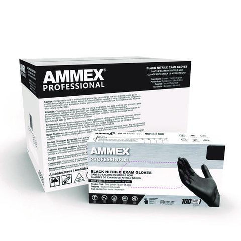 Nitrile Exam Gloves, Powder-free, X-large, 3 Mil Thick, 9.5" Long, Black, 100/box, 10 Boxes/carton