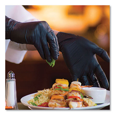 Industrial Nitrile Gloves, Powder-free, Medium, 3 Mil Thick, 9.5" Long, Black, 100/box, 10 Boxes/carton