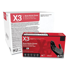 Industrial Nitrile Gloves, Powder-free, Large, 3 Mil Thick, 9.5" Long, Black, 100/box, 10 Boxes/carton