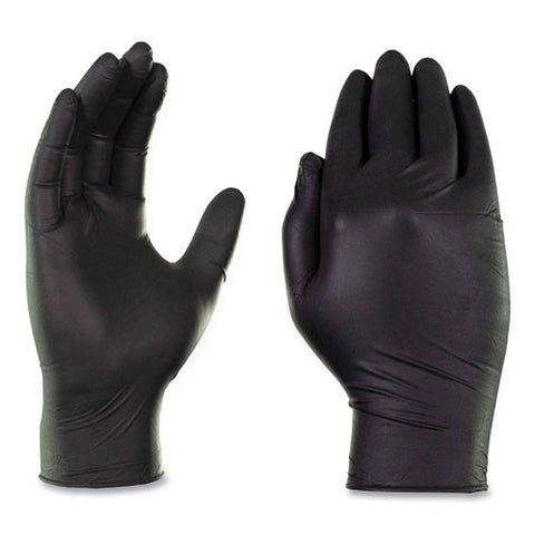 Industrial Nitrile Gloves, Powder-free, Small, 5 Mil (palm), 6 Mil (fingers), 9.5" Long, Black, 100/box, 10 Boxes/carton
