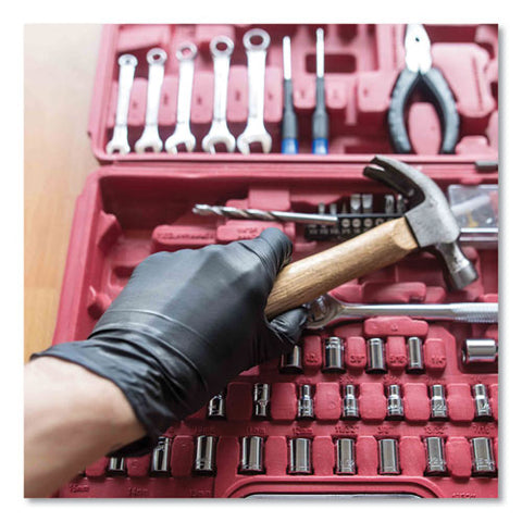Industrial Nitrile Gloves, Powder-free, Small, 5 Mil (palm), 6 Mil (fingers), 9.5" Long, Black, 100/box, 10 Boxes/carton