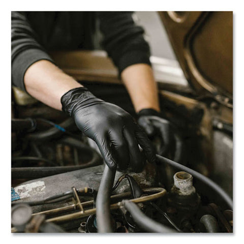 Industrial Nitrile Gloves, Powder-free, Small, 5 Mil (palm), 6 Mil (fingers), 9.5" Long, Black, 100/box, 10 Boxes/carton