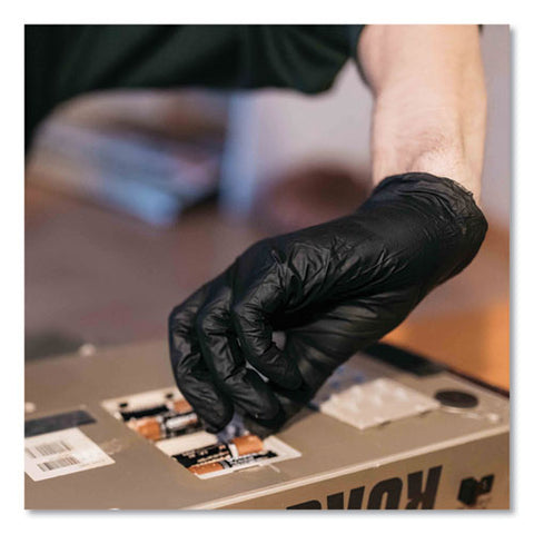 Industrial Nitrile Gloves, Powder-free, Large, 5 Mil Thick, 9.5" Long, Black, 100/box, 10 Boxes/carton