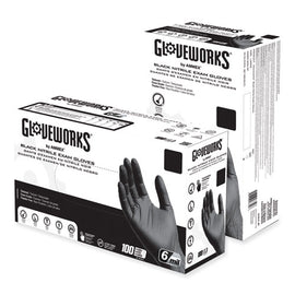 Nitrile Exam Gloves, Powder-free, 6 Mil, Medium, Black, 100/box