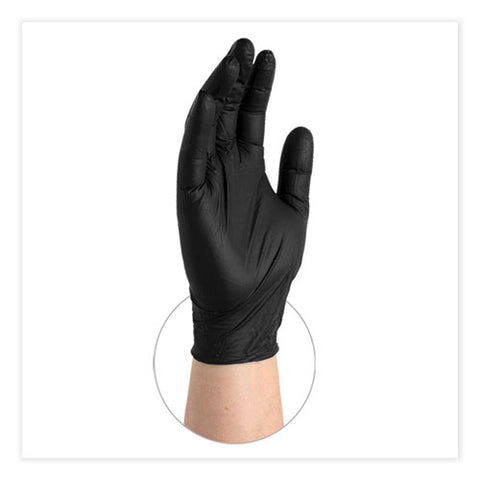 Nitrile Exam Gloves, Powder-free, 6 Mil, Medium, Black, 100/box