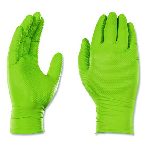 Heavy-duty Industrial Nitrile Gloves, Powder-free, 2x-large, 8 Mil Thick, 9.5" Long, Green, 100/box, 10 Boxes/carton