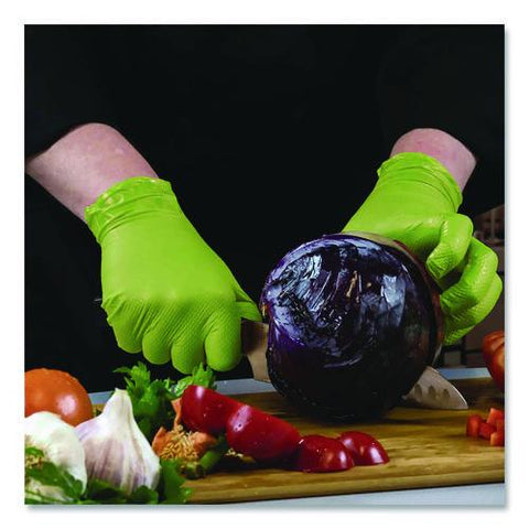 Heavy-duty Industrial Nitrile Gloves, Powder-free, 2x-large, 8 Mil Thick, 9.5" Long, Green, 100/box, 10 Boxes/carton