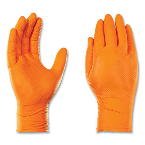 Heavy-duty Industrial Nitrile Gloves, Powder-free, 2x-large, 8 Mil Thick, 9.5" Long, Orange, 100/box, 10 Boxes/carton