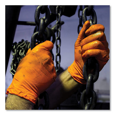 Heavy-duty Industrial Nitrile Gloves, Powder-free, 2x-large, 8 Mil Thick, 9.5" Long, Orange, 100/box, 10 Boxes/carton