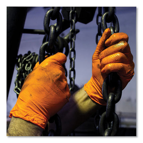 Heavy-duty Industrial Nitrile Gloves, Powder-free, 8 Mil, Xx-large, Orange, 100/box