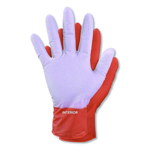 Ultra Industrial Flock-lined Nitrile Disposable Gloves, Medium, 8 Mil Thick, 9.06" Long, Orange, 50/box, 10 Boxes/carton