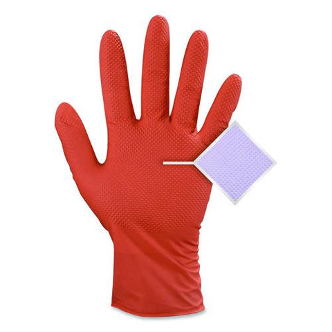Ultra Industrial Flock-lined Nitrile Disposable Gloves, Medium, 8 Mil Thick, 9.06" Long, Orange, 50/box, 10 Boxes/carton