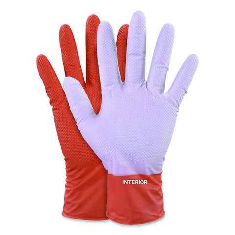 Ultra Industrial Flock-lined Nitrile Disposable Gloves, Medium, 8 Mil Thick, 9.06" Long, Orange, 50/box, 10 Boxes/carton