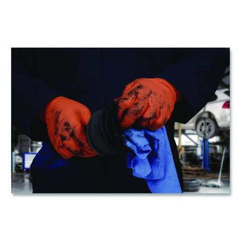 Ultra Industrial Flock-lined Nitrile Disposable Gloves, Large, 8 Mil Thick, 9.06" Long, Orange, 50/box, 10 Boxes/carton