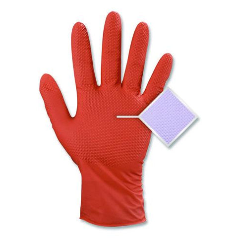 Ultra Industrial Flock-lined Nitrile Disposable Gloves, X-large, 8 Mil Thick, 9.06" Long, Orange, 50/box, 10 Boxes/carton