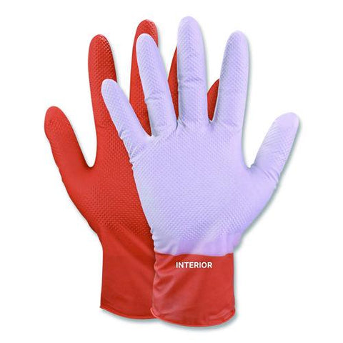 Ultra Industrial Flock-lined Nitrile Disposable Gloves, 2x-large, 8 Mil Thick, 9.06" Long, Orange, 50/box, 10 Boxes/carton