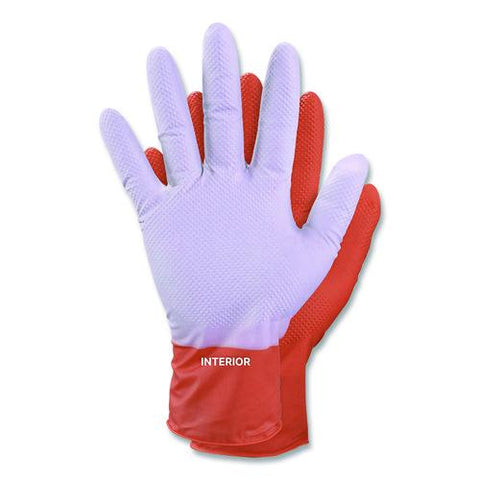 Ultra Industrial Flock-lined Nitrile Disposable Gloves, 2x-large, 8 Mil Thick, 9.06" Long, Orange, 50/box, 10 Boxes/carton