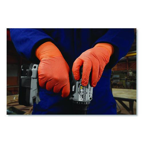 Ultra Industrial Flock-lined Nitrile Disposable Gloves, 2x-large, 8 Mil Thick, 9.06" Long, Orange, 50/box, 10 Boxes/carton