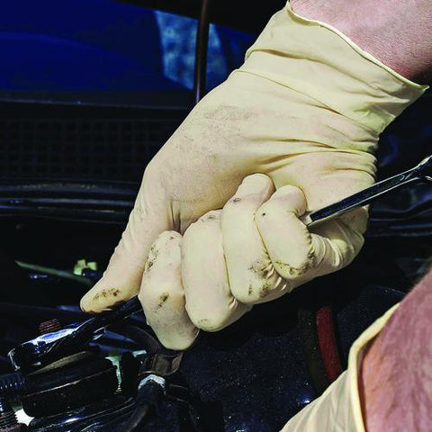 Extra Thick Latex Disposable Gloves, Powder-free, Medium, 6 Mil Thick, 9.5" Long, Ivory, 100/box, 10 Boxes/carton