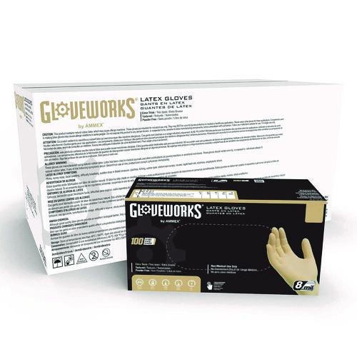 Extra Thick Latex Disposable Gloves, Powder-free, X-large, 6 Mil Thick, 9.5" Long, Ivory, 100/box, 10 Boxes/carton