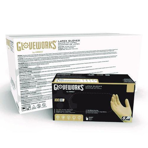 Extra Thick Latex Disposable Gloves, Powder-free, X-large, 6 Mil Thick, 9.5" Long, Ivory, 100/box, 10 Boxes/carton
