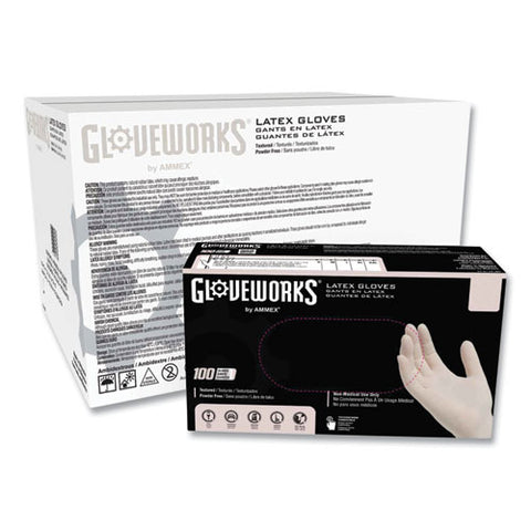 Latex Disposable Gloves, Powder-free, Medium, 4 Mil Thick, 9.5" Long, Ivory, 100/box, 10 Boxes/carton