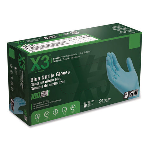 Industrial Nitrile Gloves, Small, Blue, 100/box