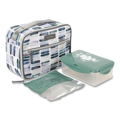 Kelly Ventura Iris Insulated Lunch Box, 10.04" X 4.72" X 7.87", Ocean Stripe
