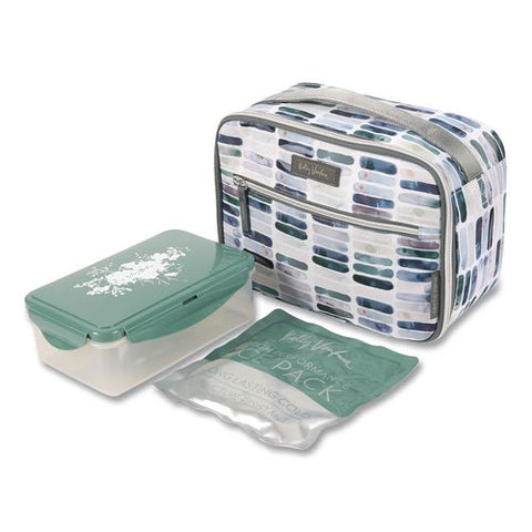 Kelly Ventura Iris Insulated Lunch Box, 10.04" X 4.72" X 7.87", Ocean Stripe