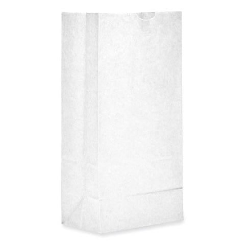 Grocery Paper Bags, #8 Size, 6" X 3.88" X 12.5", White, 500/bundle