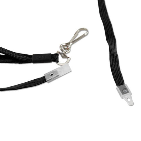 Safety Breakaway Lanyard, Metal Hook Fastener, 36" Long, Black