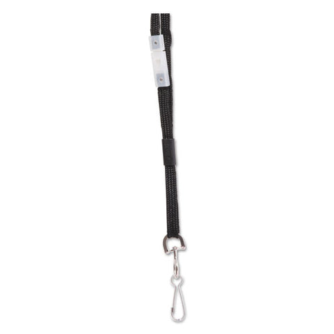 Safety Breakaway Lanyard, Metal Hook Fastener, 36" Long, Black