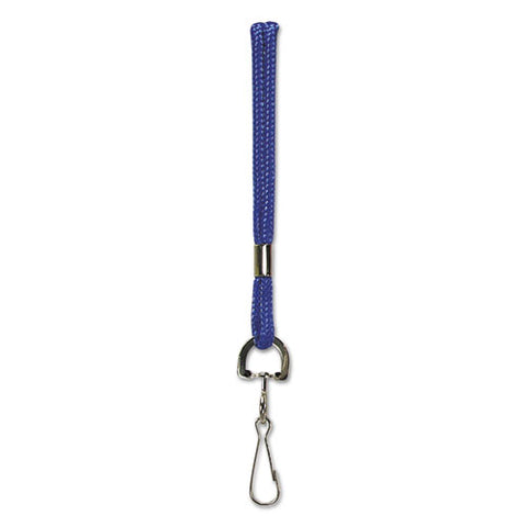 Rope Lanyard, Metal Hook Fastener, 36" Long, Nylon, Blue