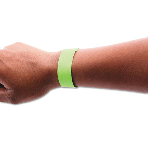 Security Wristbands, Sequentially Numbered, 10" X 0.75", Green, 100/pack