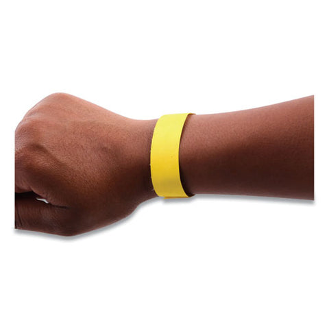 Security Wristbands, Sequentially Numbered, 10" X 0.75", Yellow, 100/pack