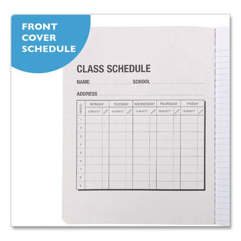 Composition Books, 1 Subject, Medium/college Rule, Black Marble Cover, (100) 9.75 X 7.5 Sheets